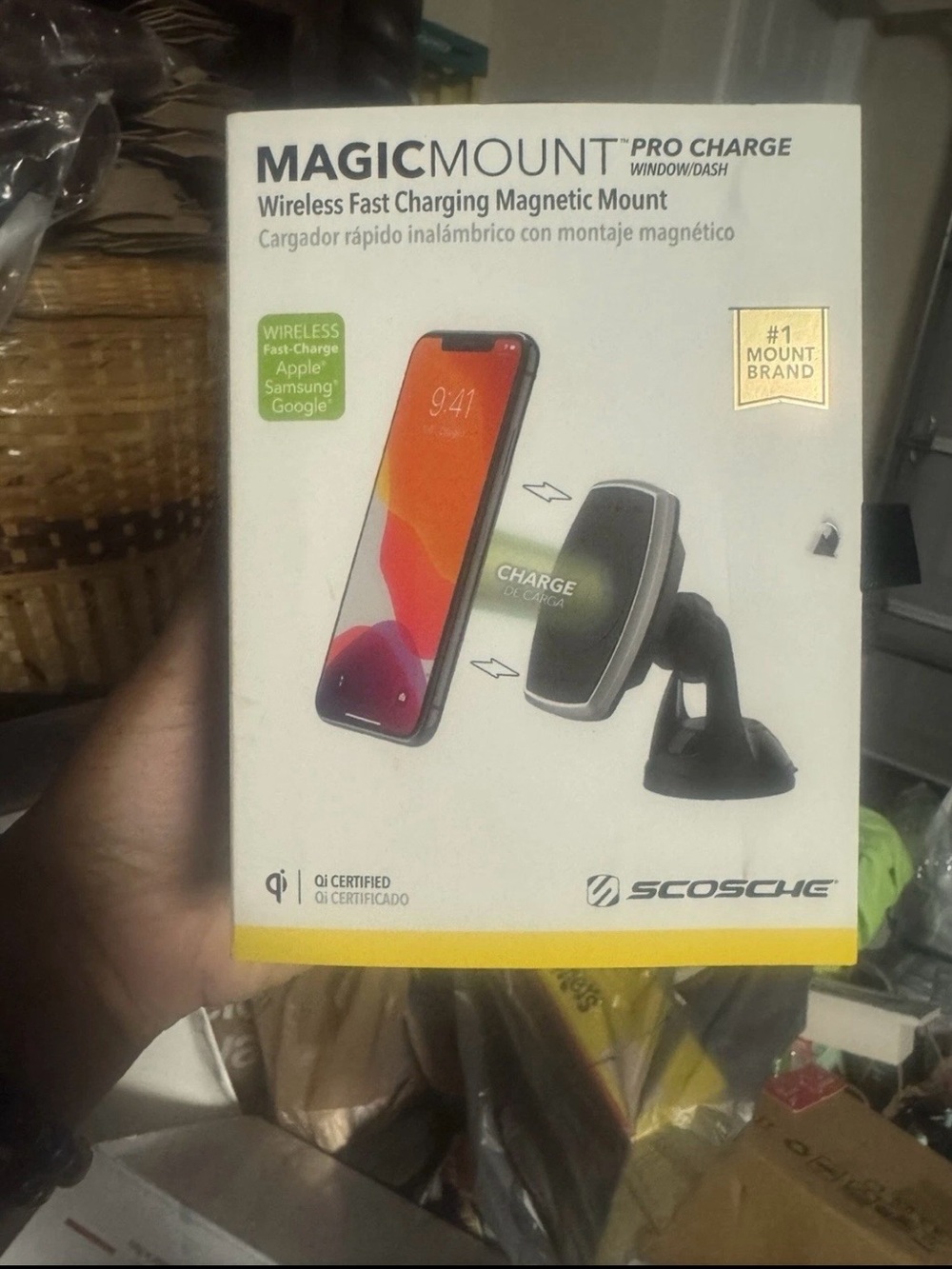 Scosche MagicMount Pro Charge Wireless Magnetic Car Charger - Black